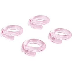 Napkin Rings Pink Glass Set of 4