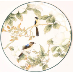 Accent Plate Green Floral Set 4