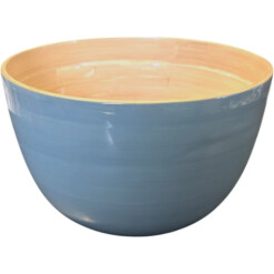 Bamboo Lacquer Bowl Dove Blue with Servers