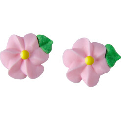Icing Flowers Pink Flower 6 Petal 15 Pc
