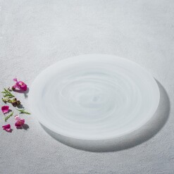 Cedar White Alabaster Glass Charger Charger Set of 4