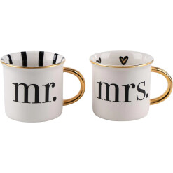 Mug Set Mr. & Mrs.Gold Accent