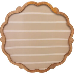 Tan Wood Striped Platter