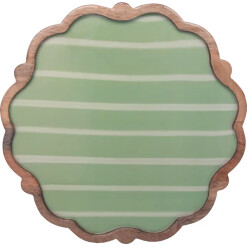 Green Wood Striped Platter