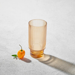 Glassware Malibu Highball Amber 13.5Oz