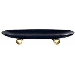 Temari Oval Platter Black & Gold