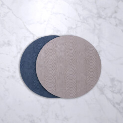 Placemat Round VIDA Croc Blue/Taupe Set 4