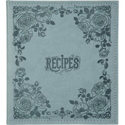 Recipe Book Leather Aquamarine