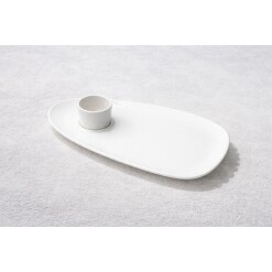 Vikko Teardrop Appetizer Plate with Ramekin