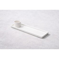 Vikko Rectangle Appetizer Plate with Ramekin