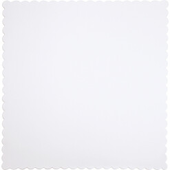 Cake Board Square 12" White Scallop