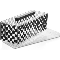 Acrylic Onyx Check Rectangle Cake Dome