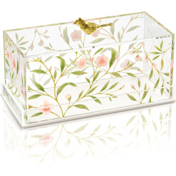 Floral Bird Acrylic Rectangle Cake Dome
