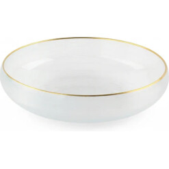Curved Glass Bowl with Gold Rim
