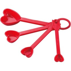 4 Piece Heart Melamine Measuring Spoons
